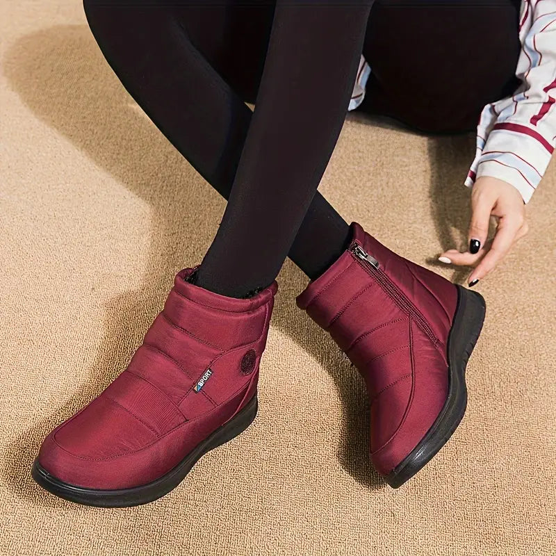 DELTA™ WOMEN'S ROUND TOE WARM SNOW BOOTS WITH SIDE ZIPPER