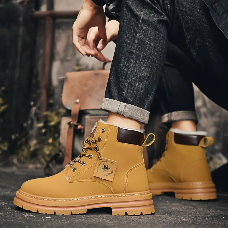 GLENHAVEN™ PLUSH LINED MOTORCYCLE STYLE WINTER BOOTS