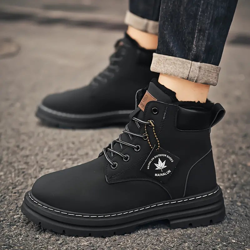 GLENHAVEN™ PLUSH LINED MOTORCYCLE STYLE WINTER BOOTS