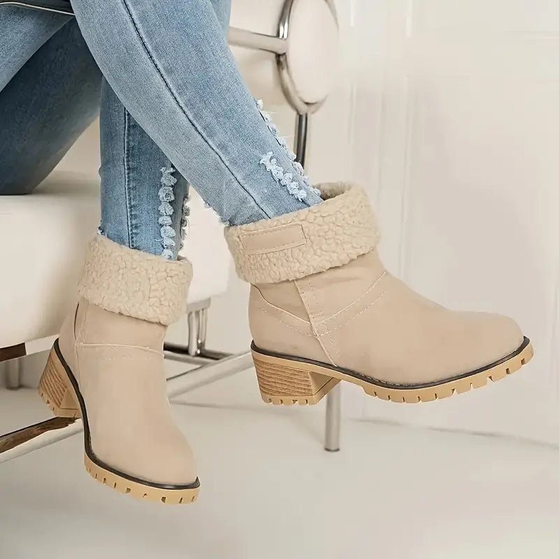 ELMWOOD™ COZY CHIC CHUNKY HEEL ANKLE WINTER BOOTS