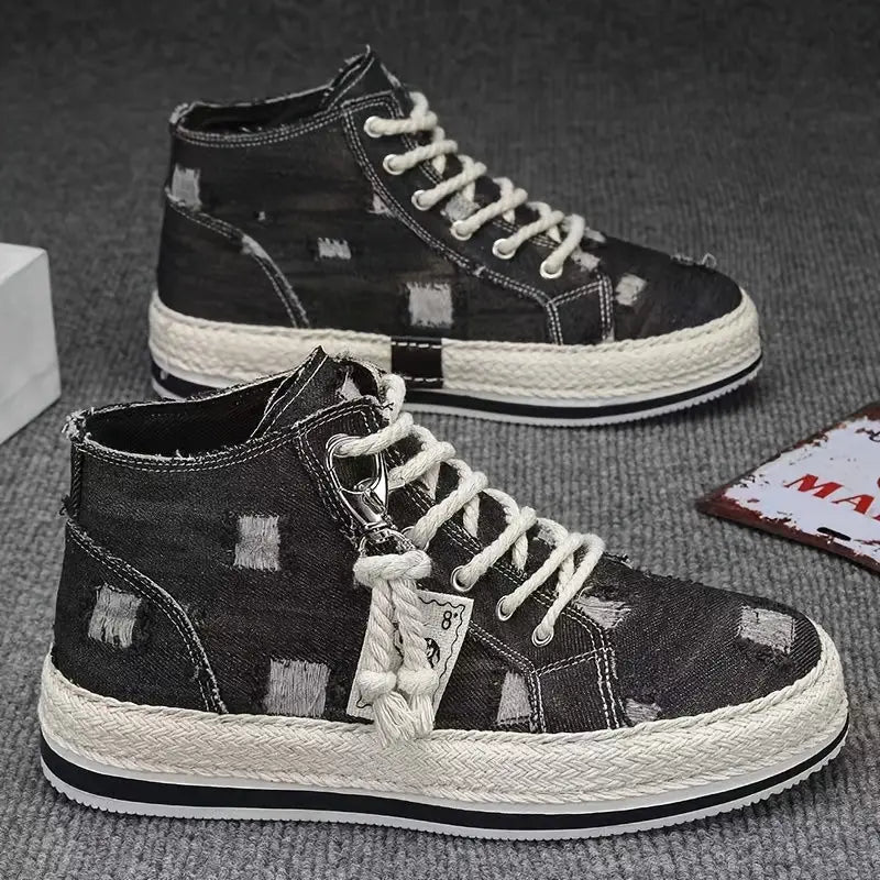 COMFY VINTAGE RETRO HIGH-TOP CANVAS SKATE SHOES