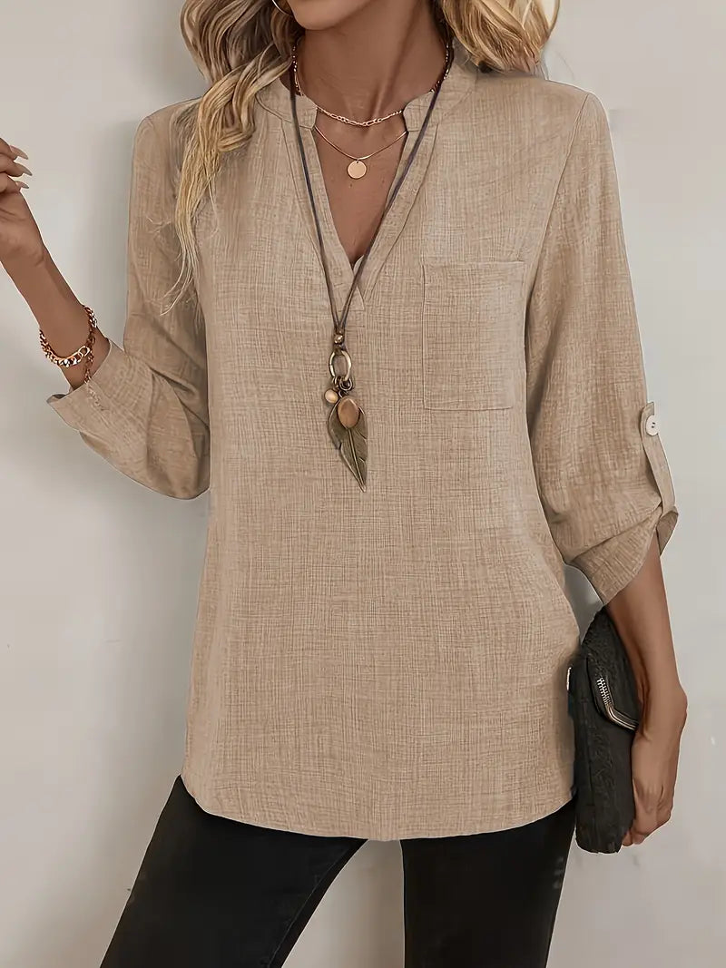 LIVIA™ V-NECK BLOUSE