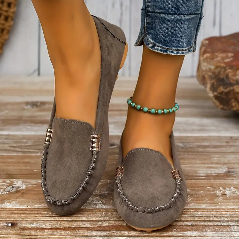 ELSWYN™ WOMEN'S CHIC METAL DECOR LOAFERS