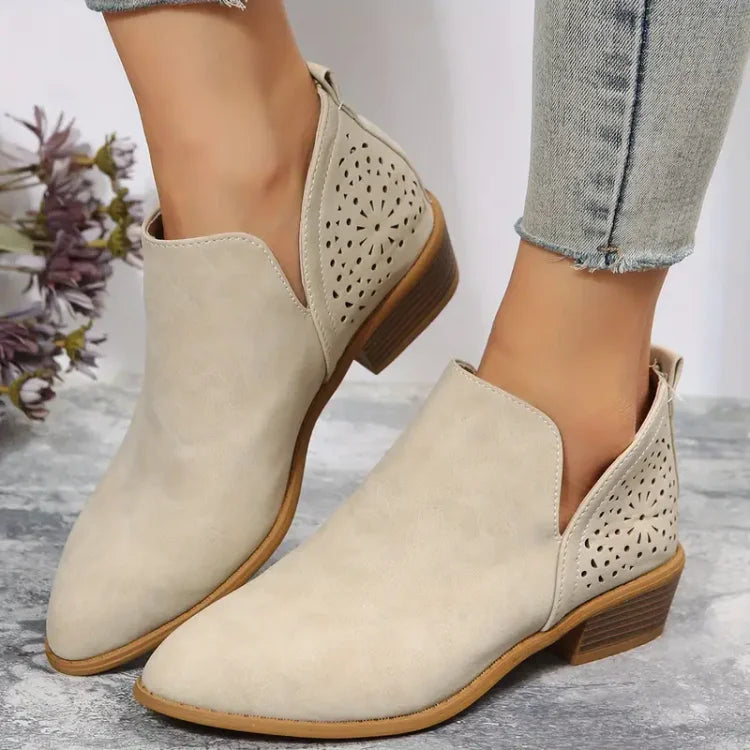 WOMEN'S CHUNKY RETRO LOW HEELS BOOTS 2025