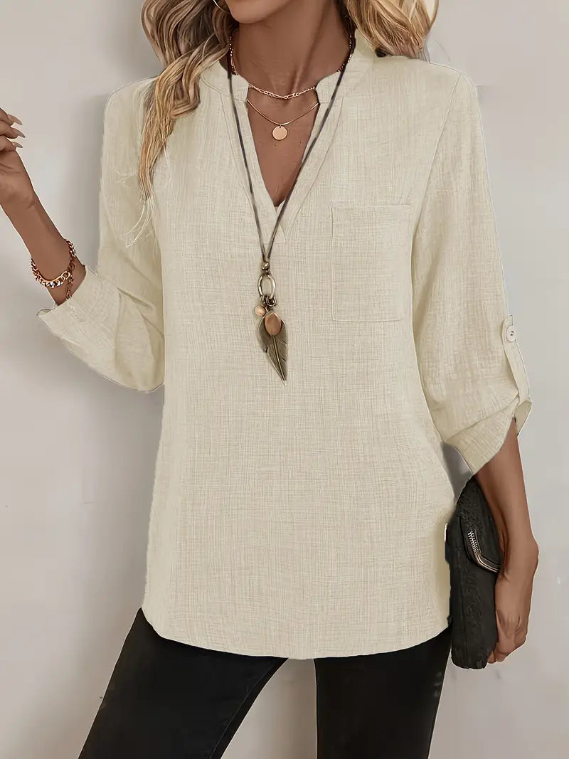 LIVIA™ V-NECK BLOUSE