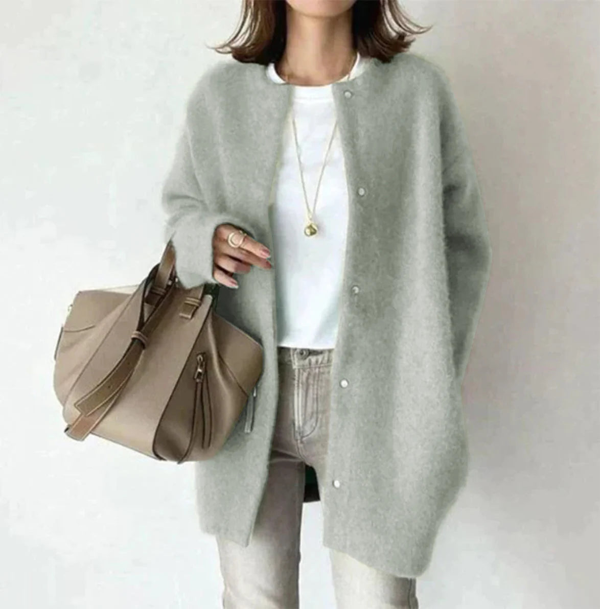 WHIT™ BUTTONED KNIT CARDIGAN WITH LONG SLEEVES