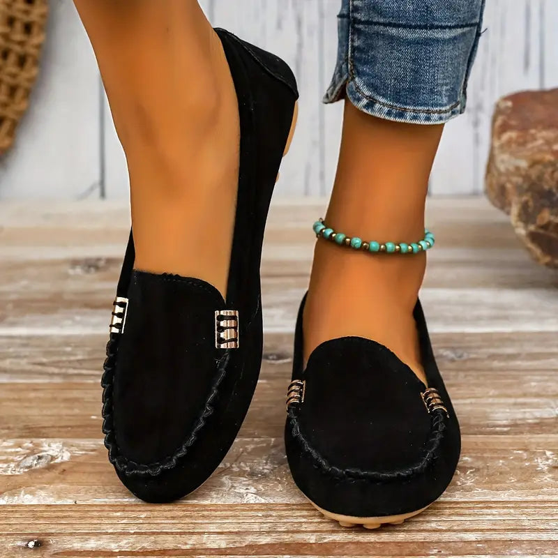 ELSWYN™ WOMEN'S CHIC METAL DECOR LOAFERS