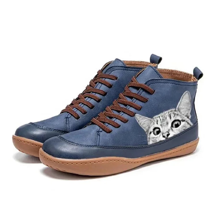 LARA™ WOMEN'S CAT PRINTED ANKLE BOOTS