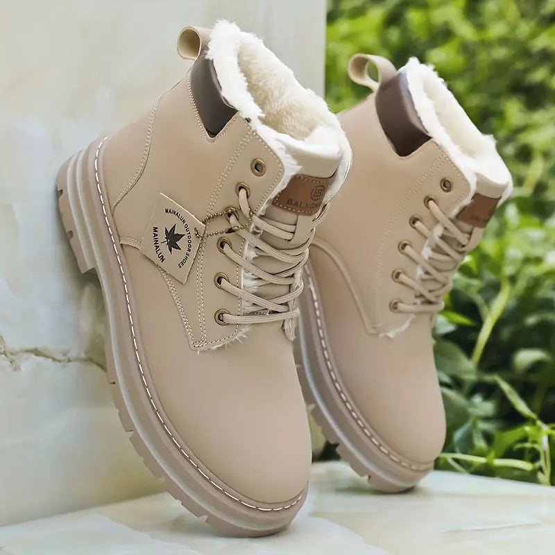 GLENHAVEN™ PLUSH LINED MOTORCYCLE STYLE WINTER BOOTS