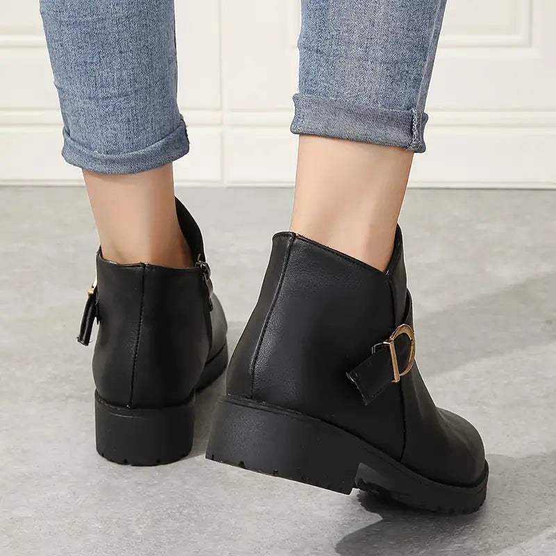 VICTORIA™ COMFY ORTHOPEDIC ZIPPER BUCKLE BELT BOOTS