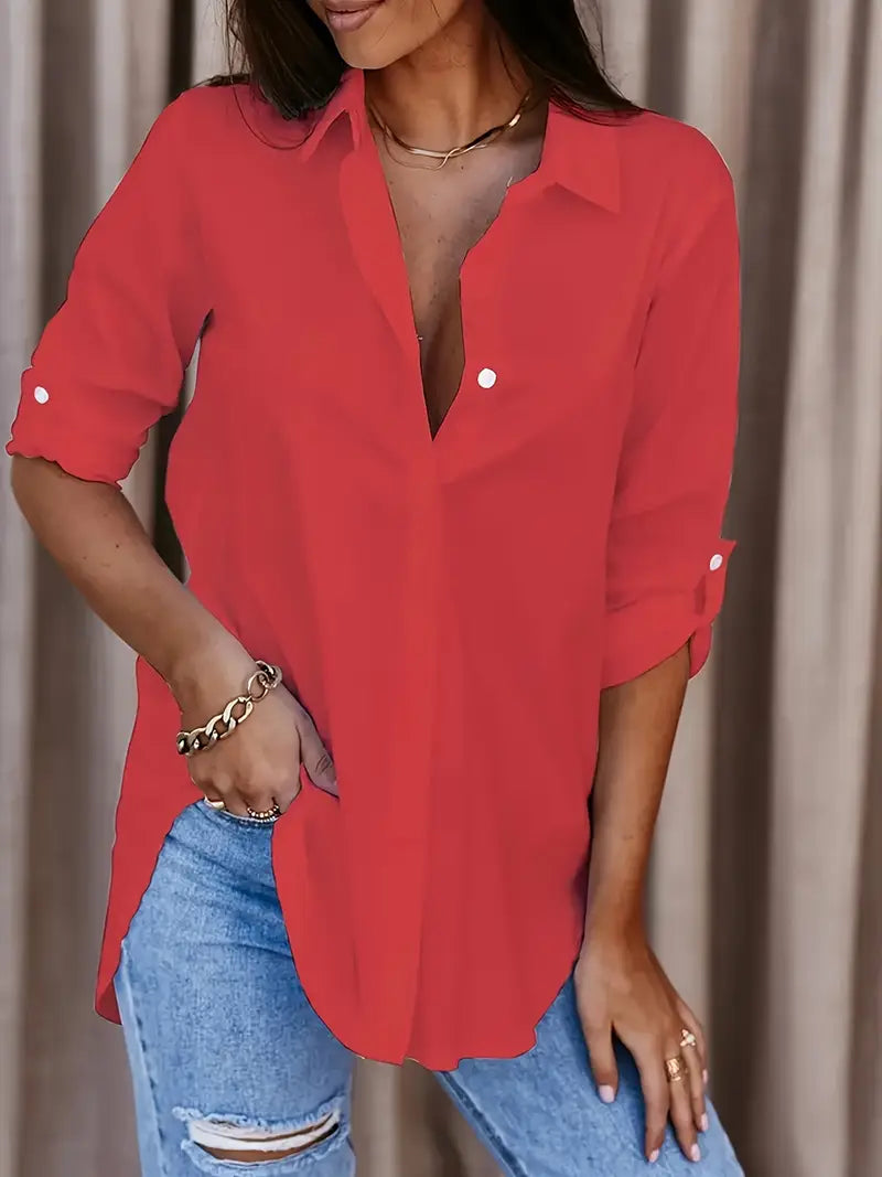 SERA™ BUTTON-FRONT BLOUSE
