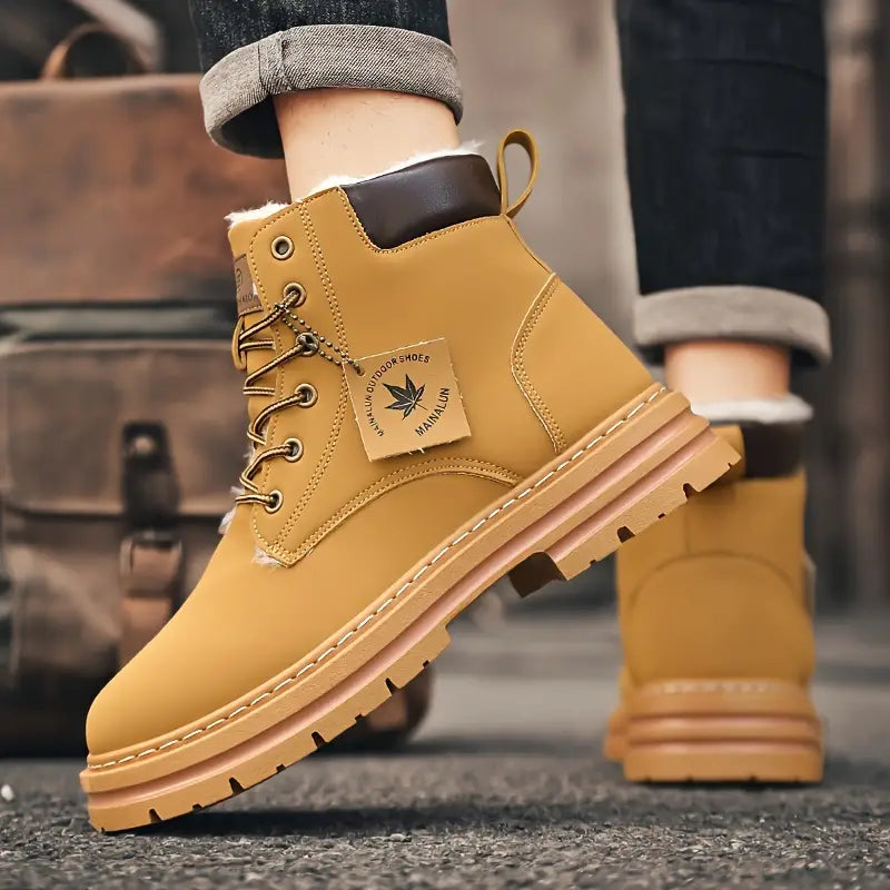 GLENHAVEN™ PLUSH LINED MOTORCYCLE STYLE WINTER BOOTS