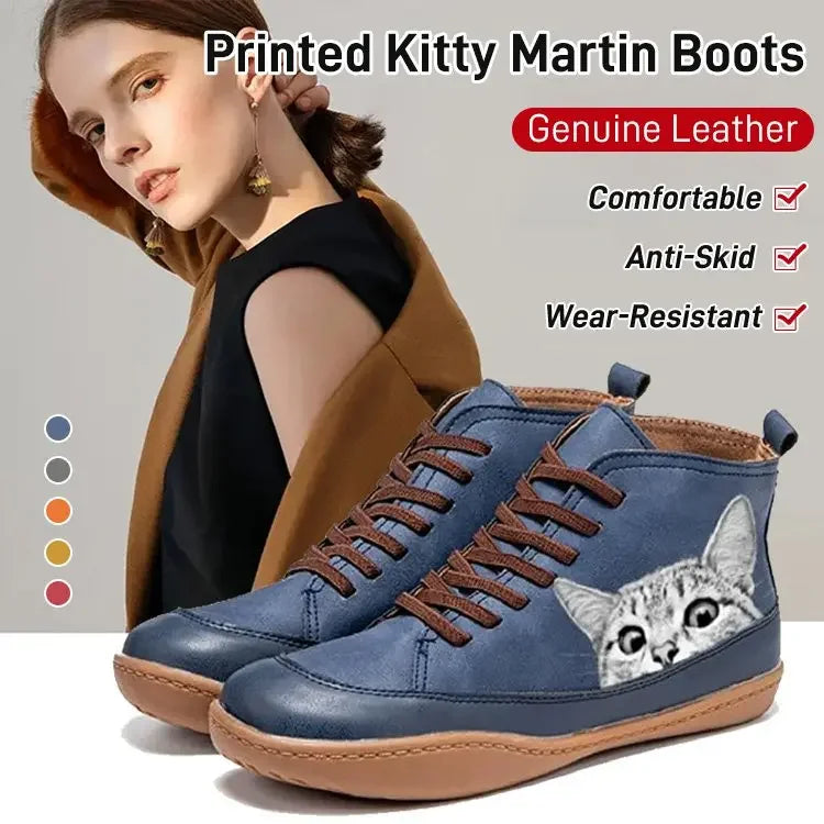 LARA™ WOMEN'S CAT PRINTED ANKLE BOOTS