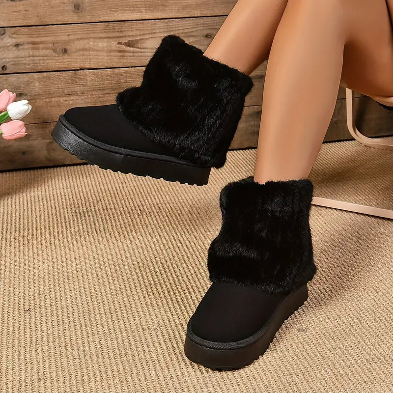 PINECREST™ WOMEN'S FLUFFY FOLD OVER ANKLE WINTER BOOTS