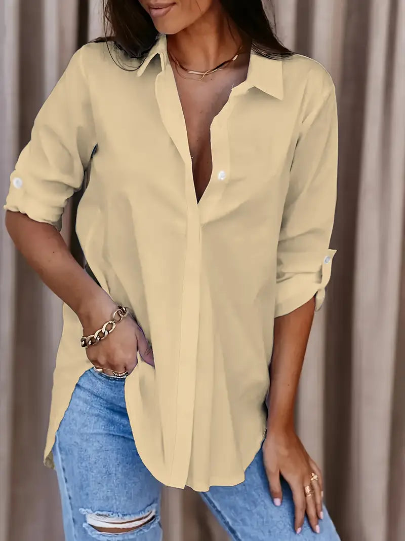 SERA™ BUTTON-FRONT BLOUSE