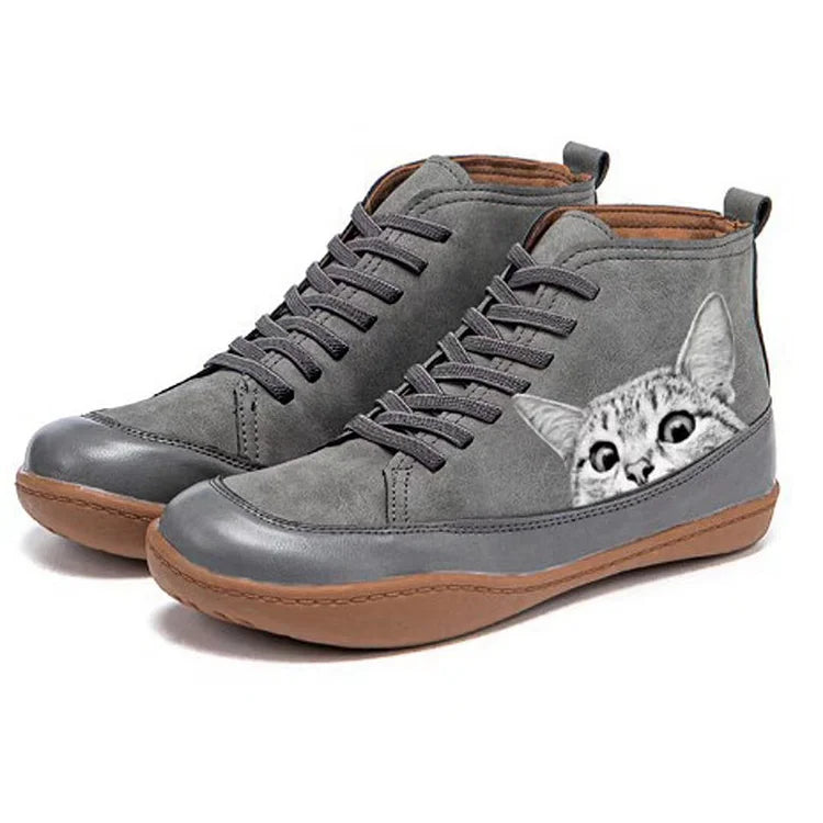 LARA™ WOMEN'S CAT PRINTED ANKLE BOOTS