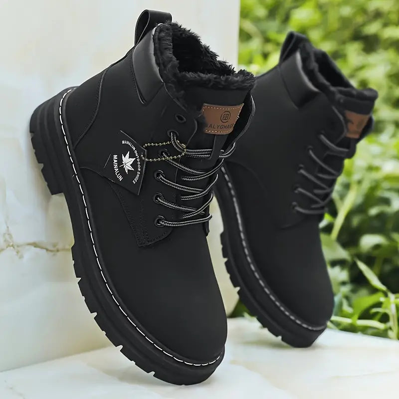GLENHAVEN™ PLUSH LINED MOTORCYCLE STYLE WINTER BOOTS