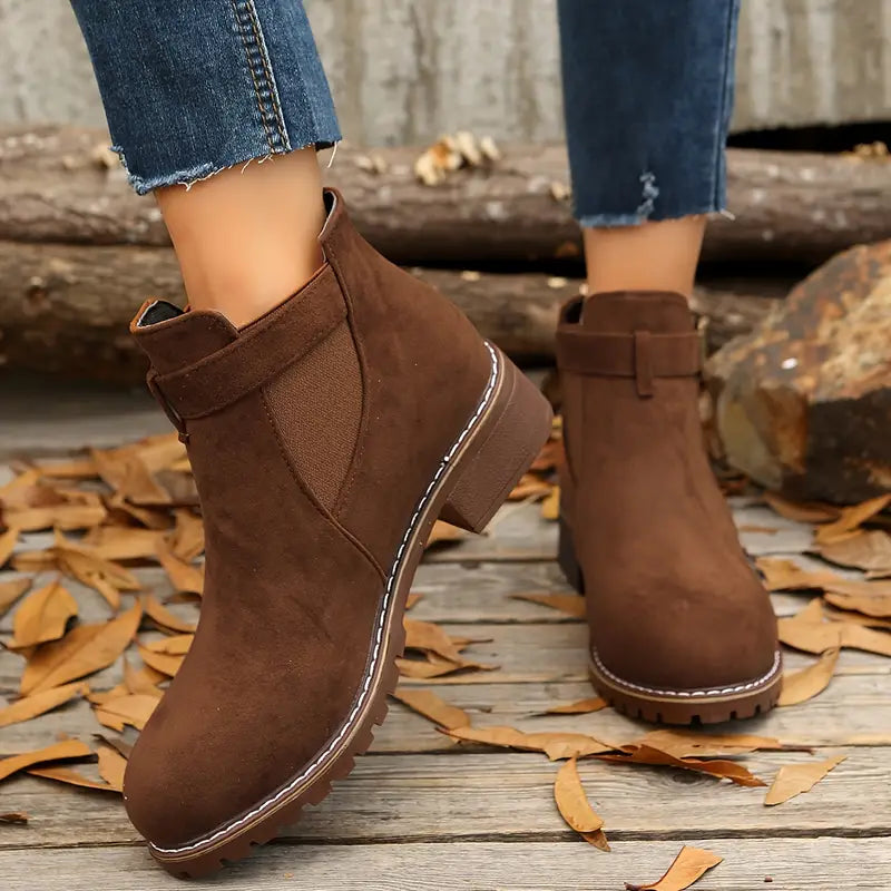 ENDERBY™ WOMEN'S RETRO FLAT BUCKLE ANKLE BOOTS