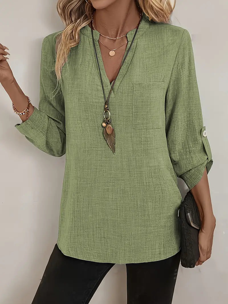 LIVIA™ V-NECK BLOUSE