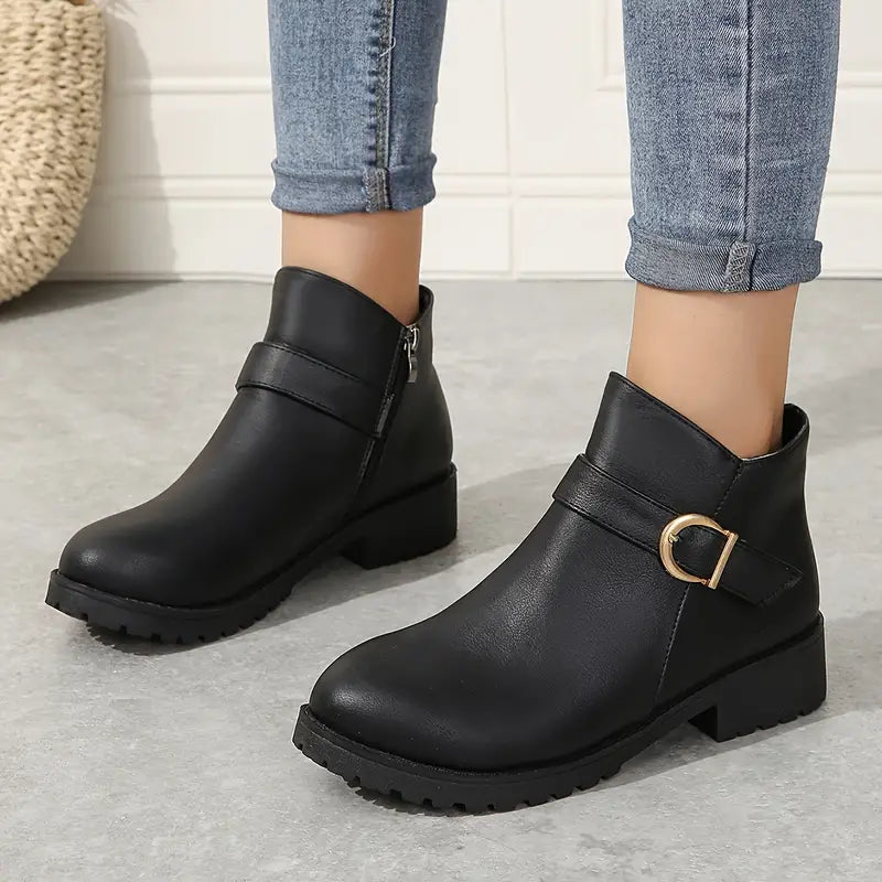 VICTORIA™ COMFY ORTHOPEDIC ZIPPER BUCKLE BELT BOOTS