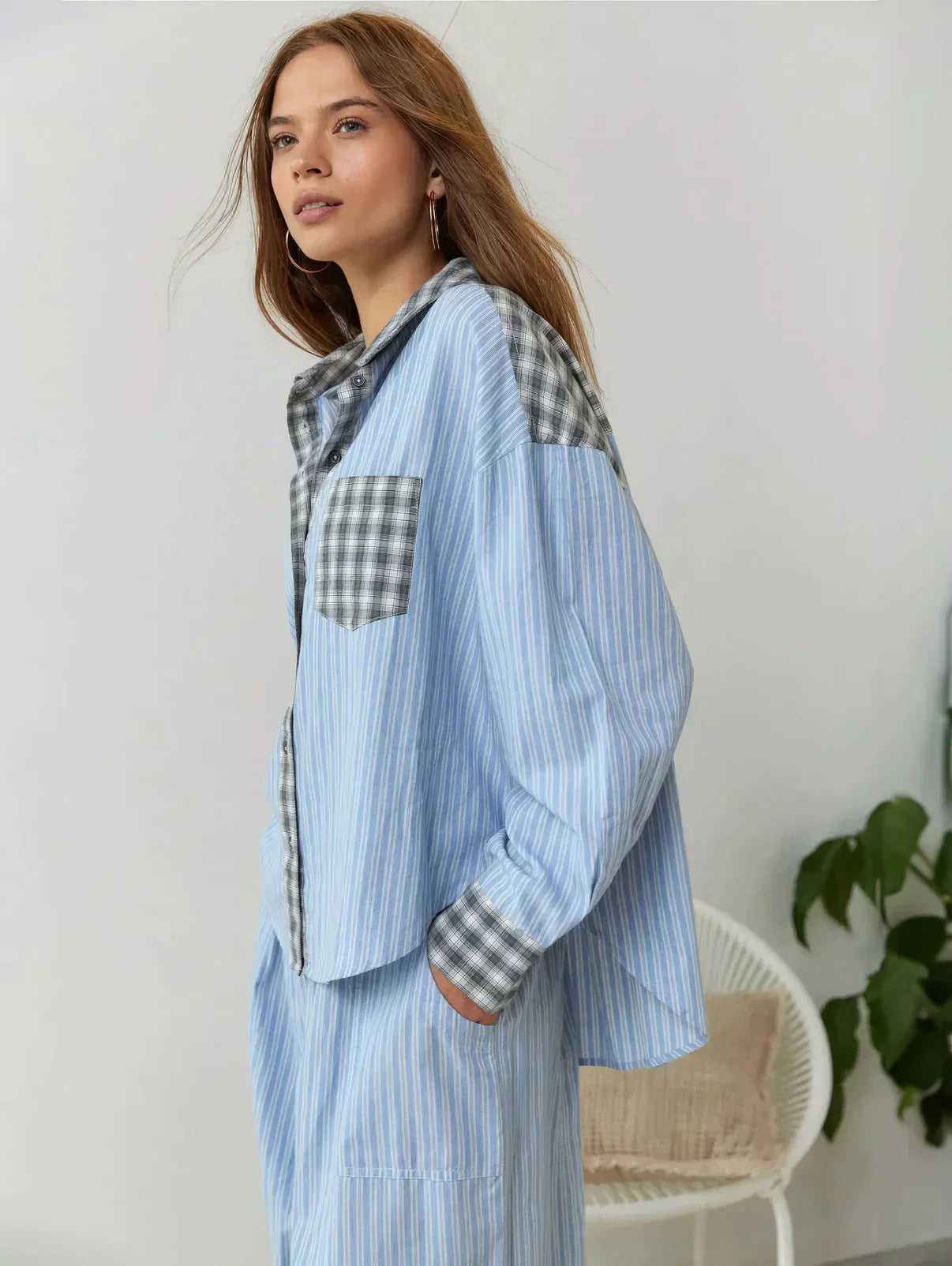 CARTER™ WOMEN'S 2-PIECE PYJAMA SET: LONG SLEEVE BUTTON SHIRT AND TROUSERS
