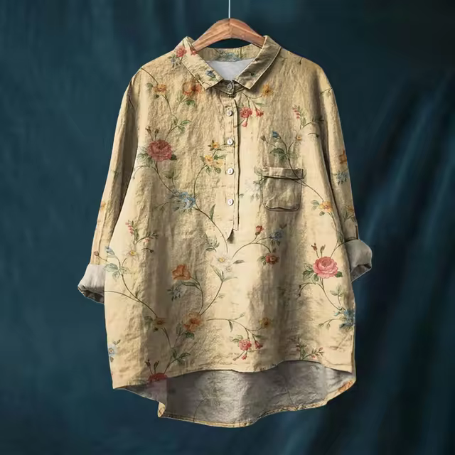 AKIRA™ COLORFUL SPRING FLORAL CASUAL SHIRT