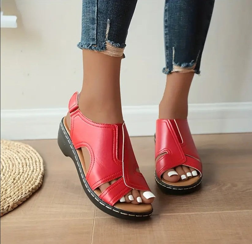 PREMIUMâ„¢ ORTHOPEDIC LEATHER WEDGE SANDALS