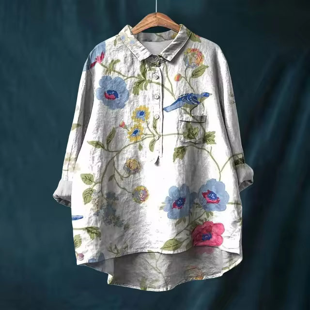 AKIRA™ COLORFUL SPRING FLORAL CASUAL SHIRT