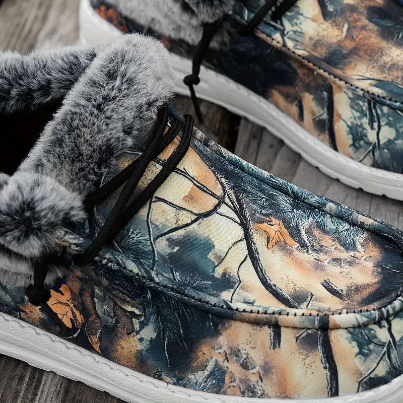 GODERICHâ„¢ CAMOUFLAGE FAUX FUR WINTER ANKLE BOOTS
