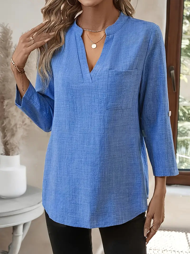 LIVIA™ V-NECK BLOUSE