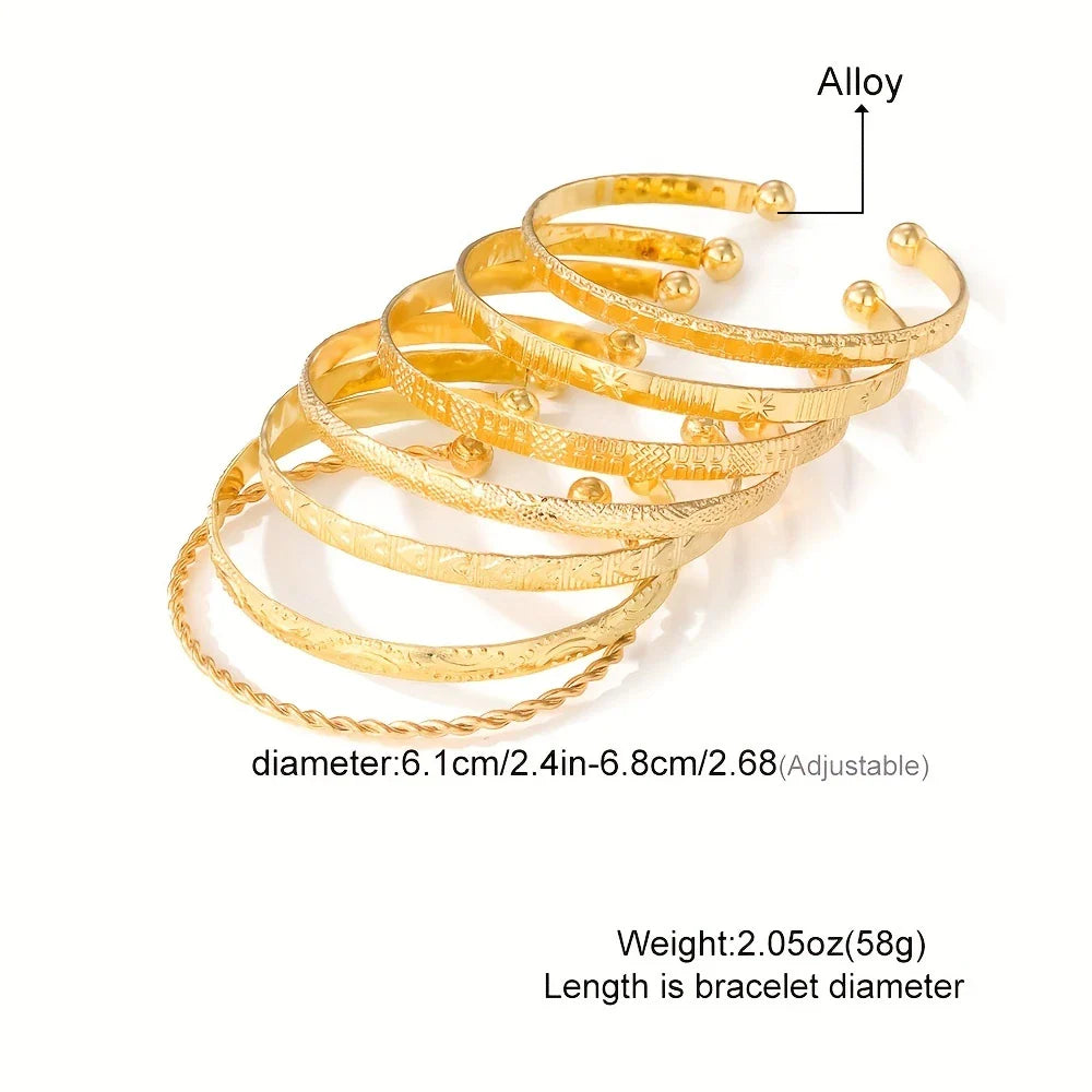 CELESTINA AURA™ — 7PCS LUXURY METAL SIX-POINTED STAR BRACELET SET