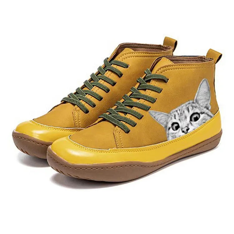 LARA™ WOMEN'S CAT PRINTED ANKLE BOOTS
