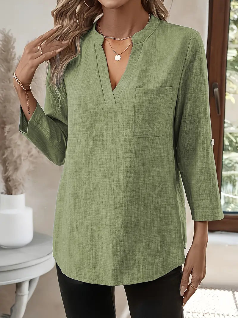 LIVIA™ V-NECK BLOUSE