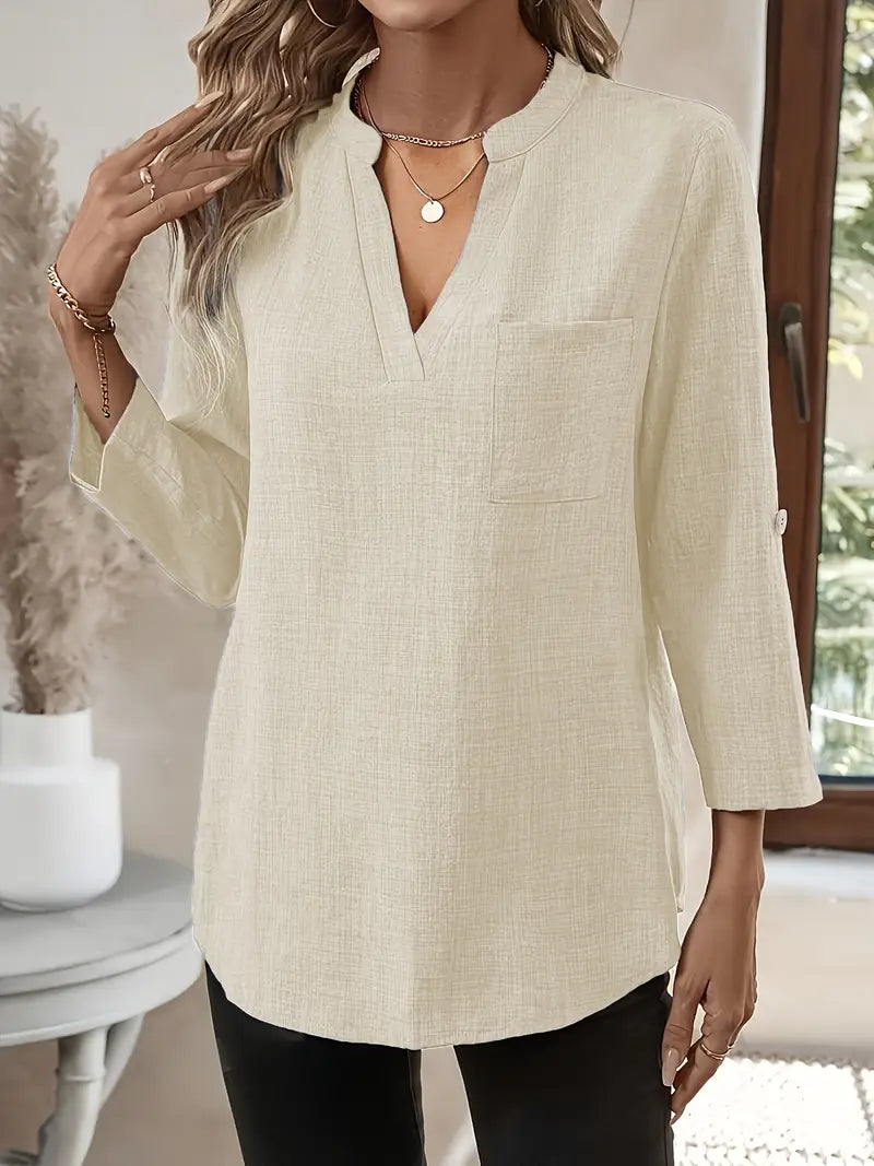 LIVIA™ V-NECK BLOUSE