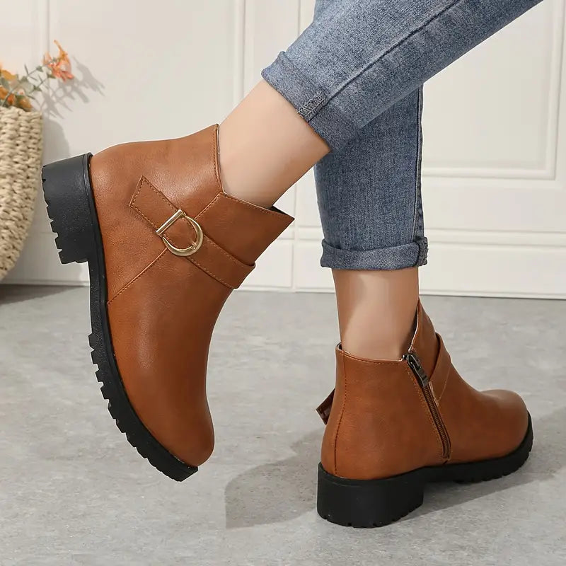 VICTORIA™ COMFY ORTHOPEDIC ZIPPER BUCKLE BELT BOOTS