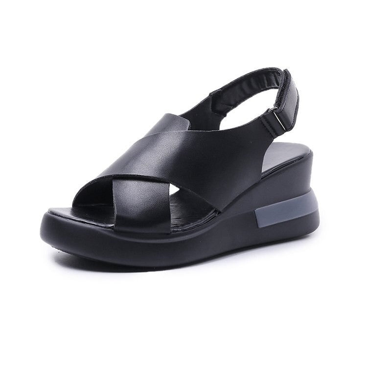 NOBEL PREMIUM CASUAL LEATHER PLATFORM SANDALS