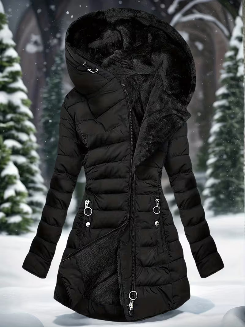 SERENA™ ELEGANT WARM ZIP-UP HOODED COAT
