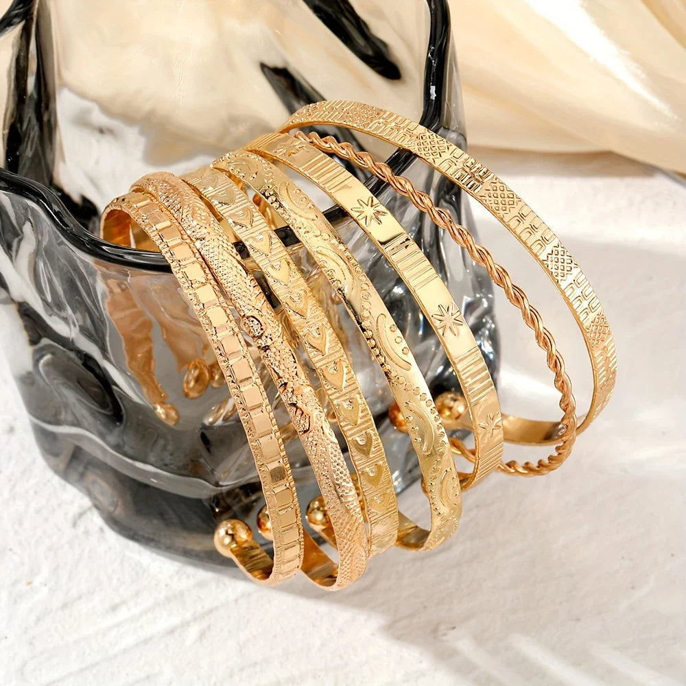 CELESTINA AURA™ — 7PCS LUXURY METAL SIX-POINTED STAR BRACELET SET