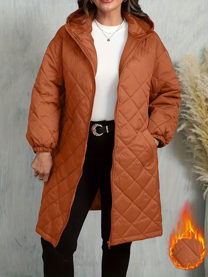 CAMILA™ WOMEN'S ELEGANT PURPLE QUILTED HOODED JACKET