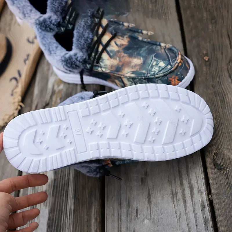 GODERICHâ„¢ CAMOUFLAGE FAUX FUR WINTER ANKLE BOOTS