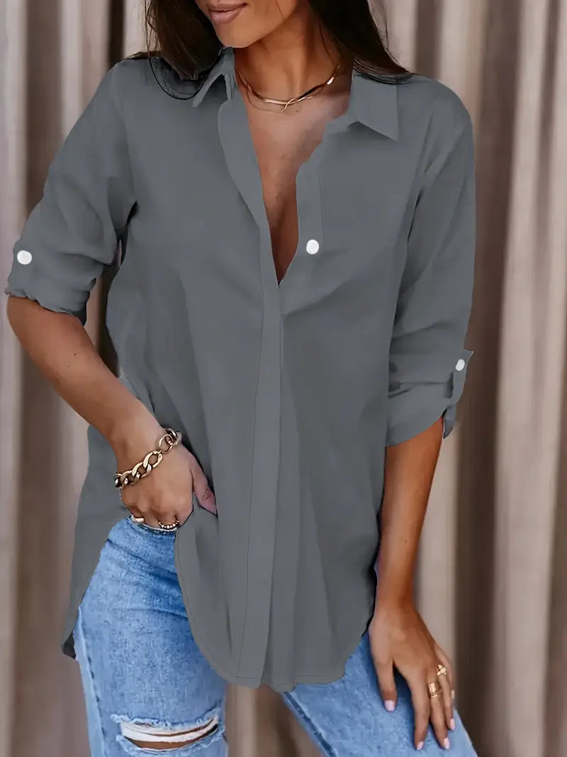 SERA™ BUTTON-FRONT BLOUSE