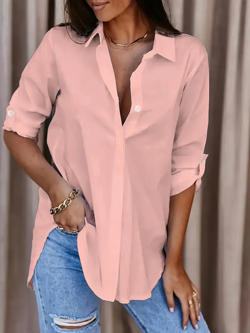 SERA™ BUTTON-FRONT BLOUSE
