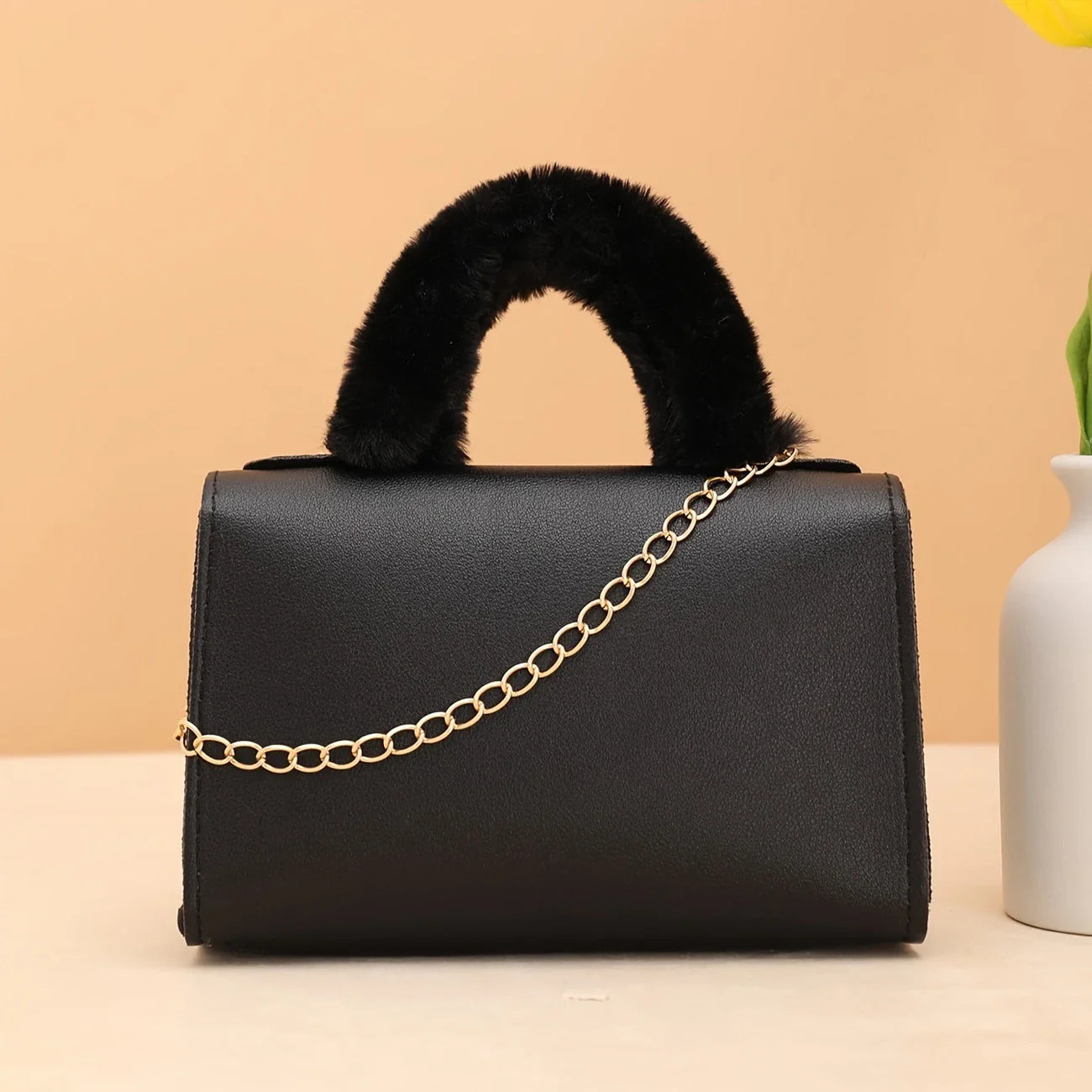 FURÉLLE CHIC™ — AUTUMN SOFT PLUSH FAUX FUR HANDBAG