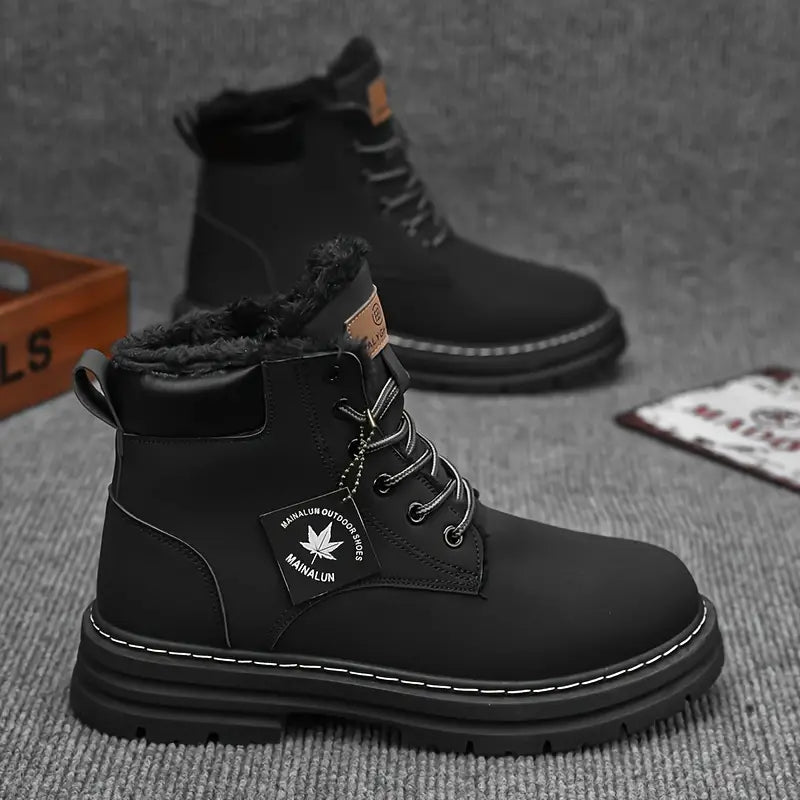 GLENHAVEN™ PLUSH LINED MOTORCYCLE STYLE WINTER BOOTS
