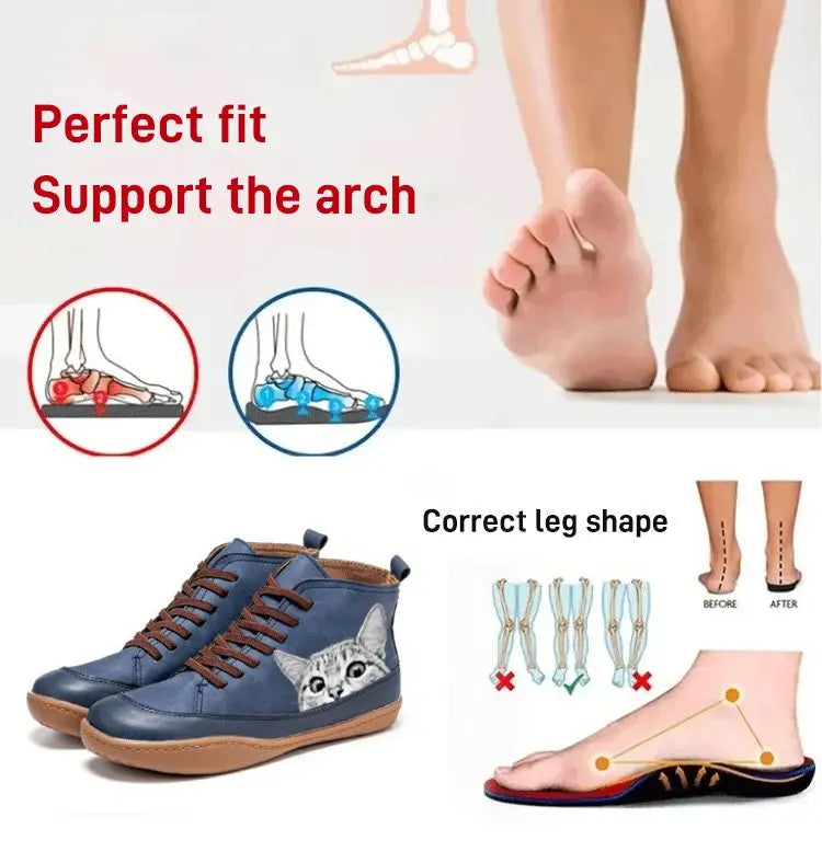 LARA™ WOMEN'S CAT PRINTED ANKLE BOOTS