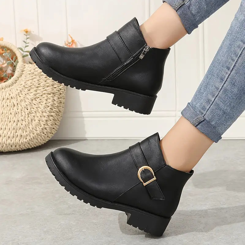 VICTORIA™ COMFY ORTHOPEDIC ZIPPER BUCKLE BELT BOOTS
