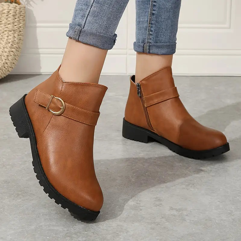 VICTORIA™ COMFY ORTHOPEDIC ZIPPER BUCKLE BELT BOOTS