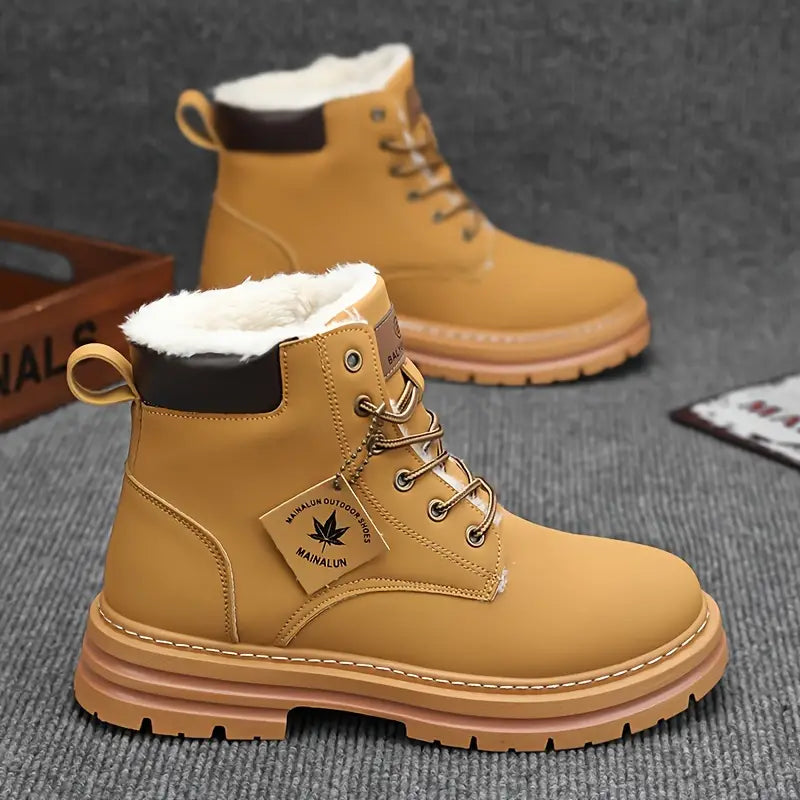 GLENHAVEN™ PLUSH LINED MOTORCYCLE STYLE WINTER BOOTS