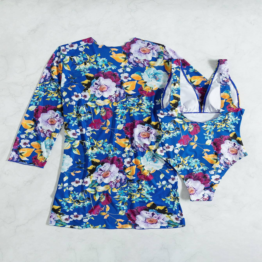 JINA™ ELEGANT 3-PIECE BLUE SUMMER SWIMSUIT