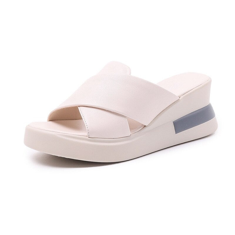 NOBEL PREMIUM CASUAL LEATHER PLATFORM SANDALS